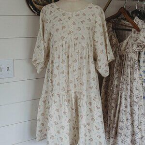 Olivaceous Cream Floral Dress
